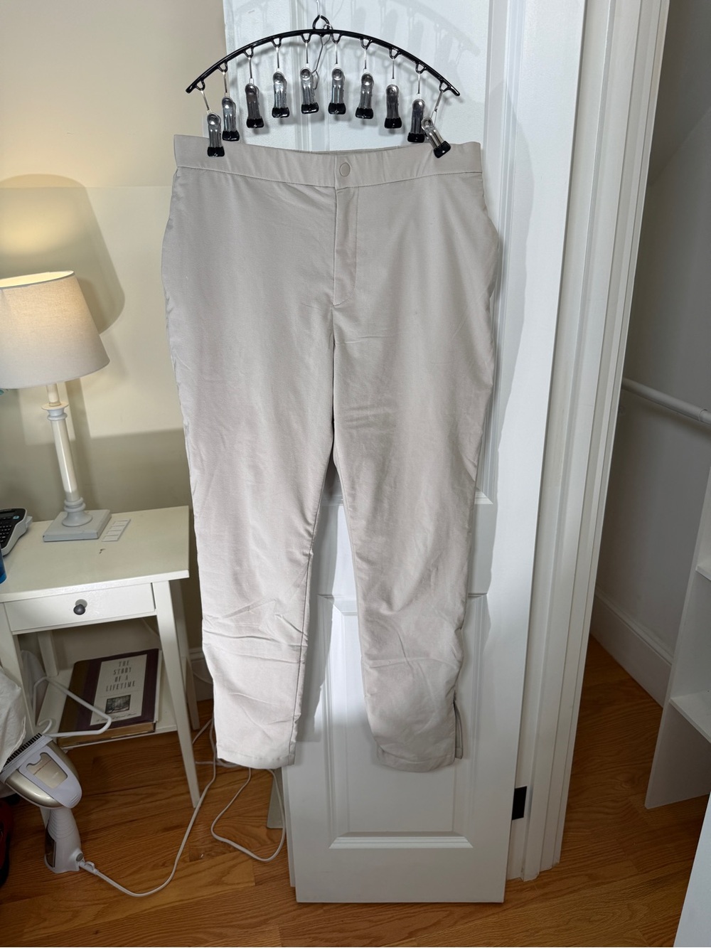🔥 UNIQLO HEATTECH Men’s L Beige Lined Stretch Pants 30-31” Ankle Zip